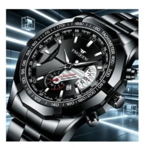 FNGEEN Men's Waterproof Watch, Large Face Analog Quartz Wristwatch, Date Display, Casual Watch For Men