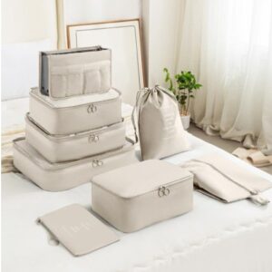 GALUIN 8Pcs Set Travel Organizer Storage Bags Suitcase Packing Cubes Set Cases Portable Luggage Clothes Shoe Tidy Pouch Folding
