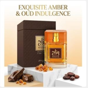 zimaya Mazaaj Eau de Parfum Premium Long -Lasting amber and Oud Scent